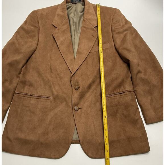 Egon Von Furstenburg Vegan Suede Camel Men’s Sport Coat Blazer Tan Brown Sz 40 S - Picture 3 of 13